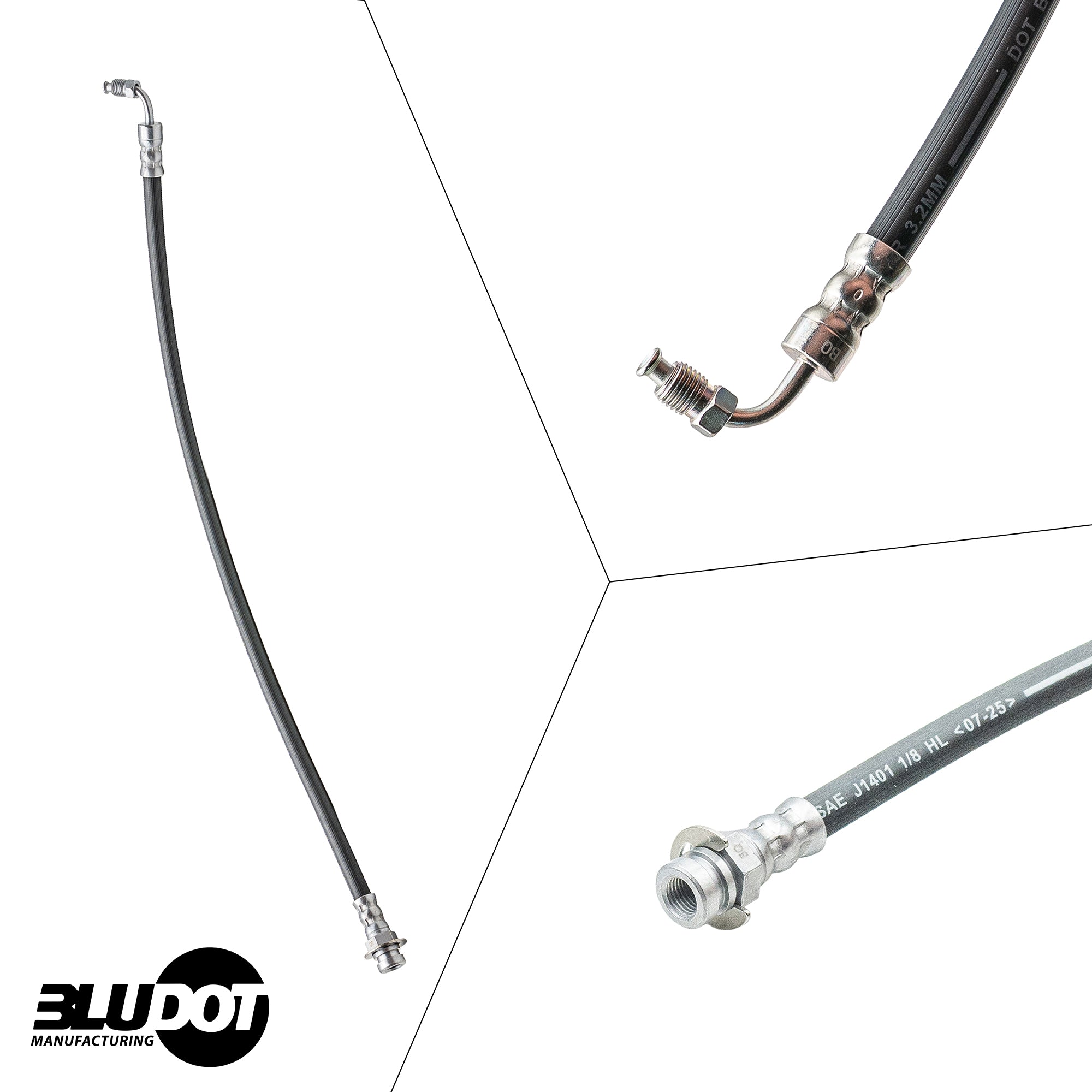 Bludot 21" Trailer Brake Hose - 90 Degree Swivel Fitting