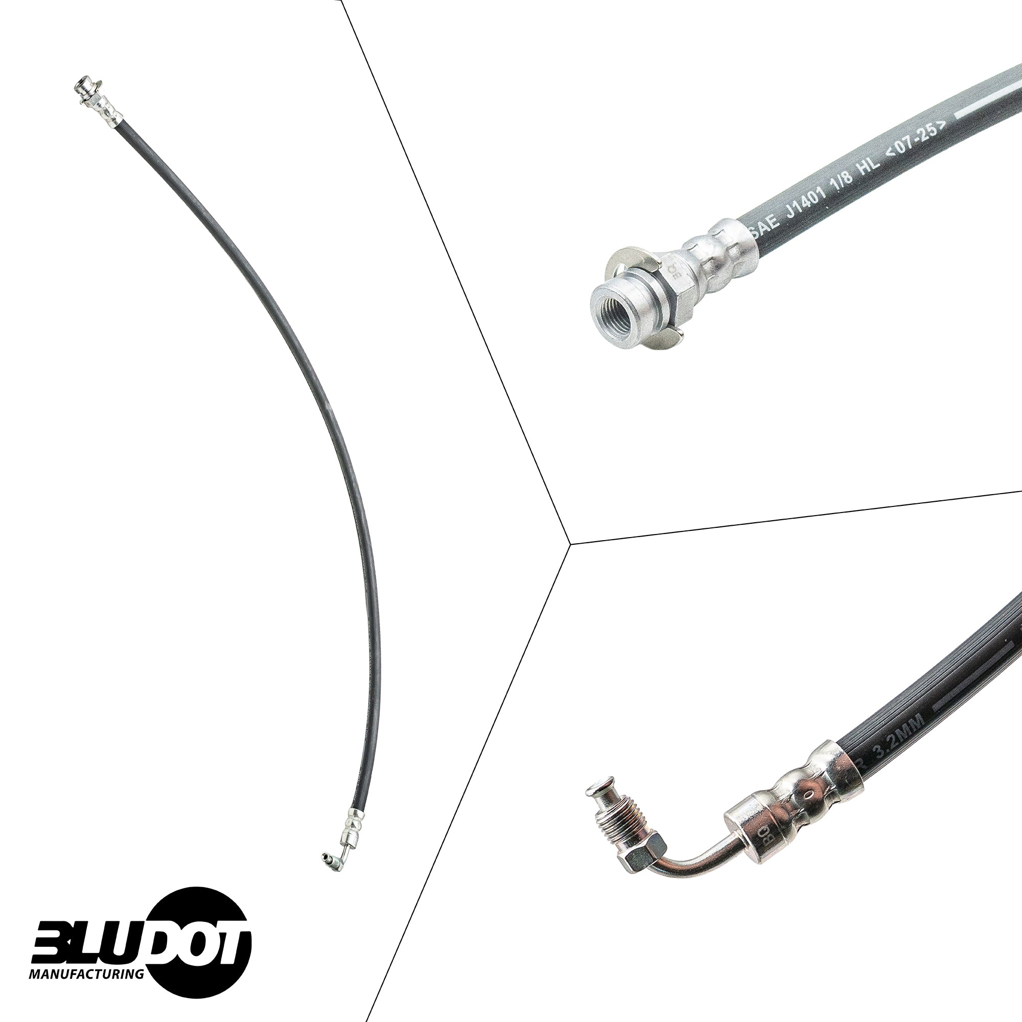 Bludot 25" Trailer Brake Hose - 90 Degree Swivel Fitting