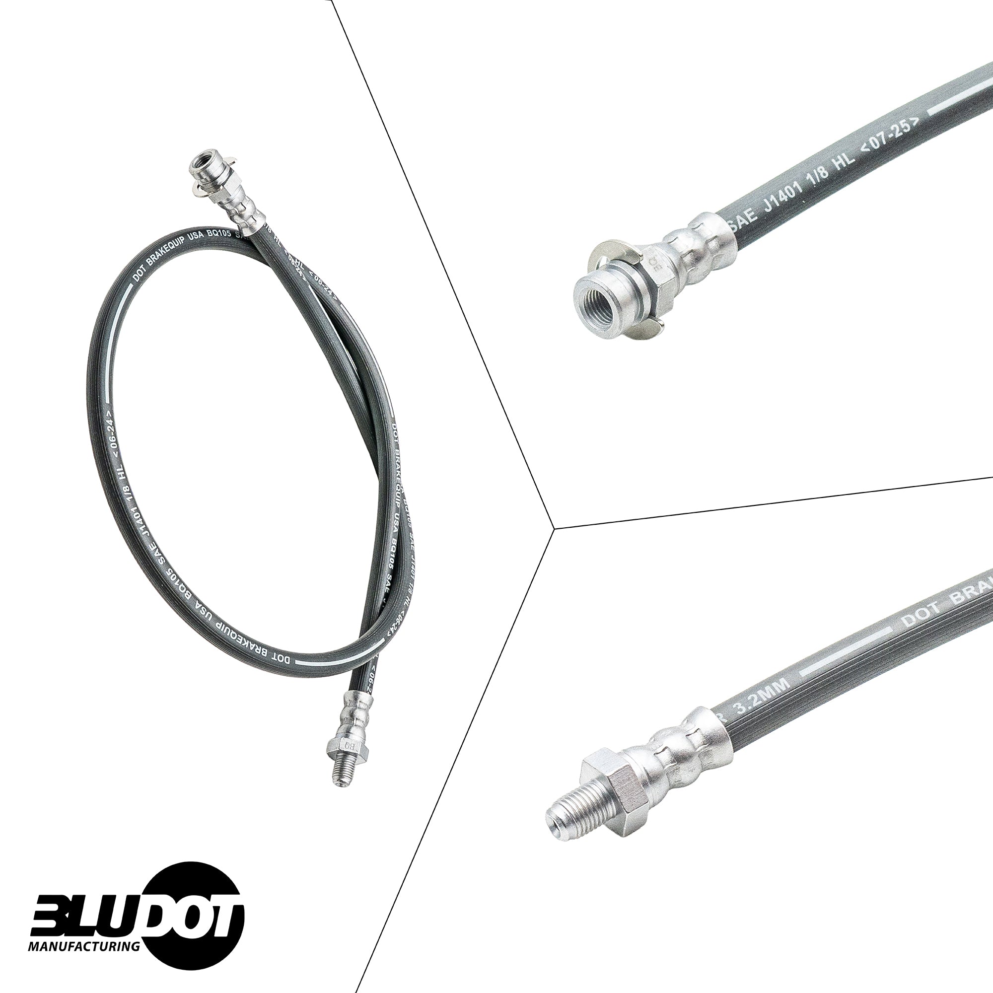 Bludot 32" Trailer Hydraulic Brake Hose - Male-to-Female