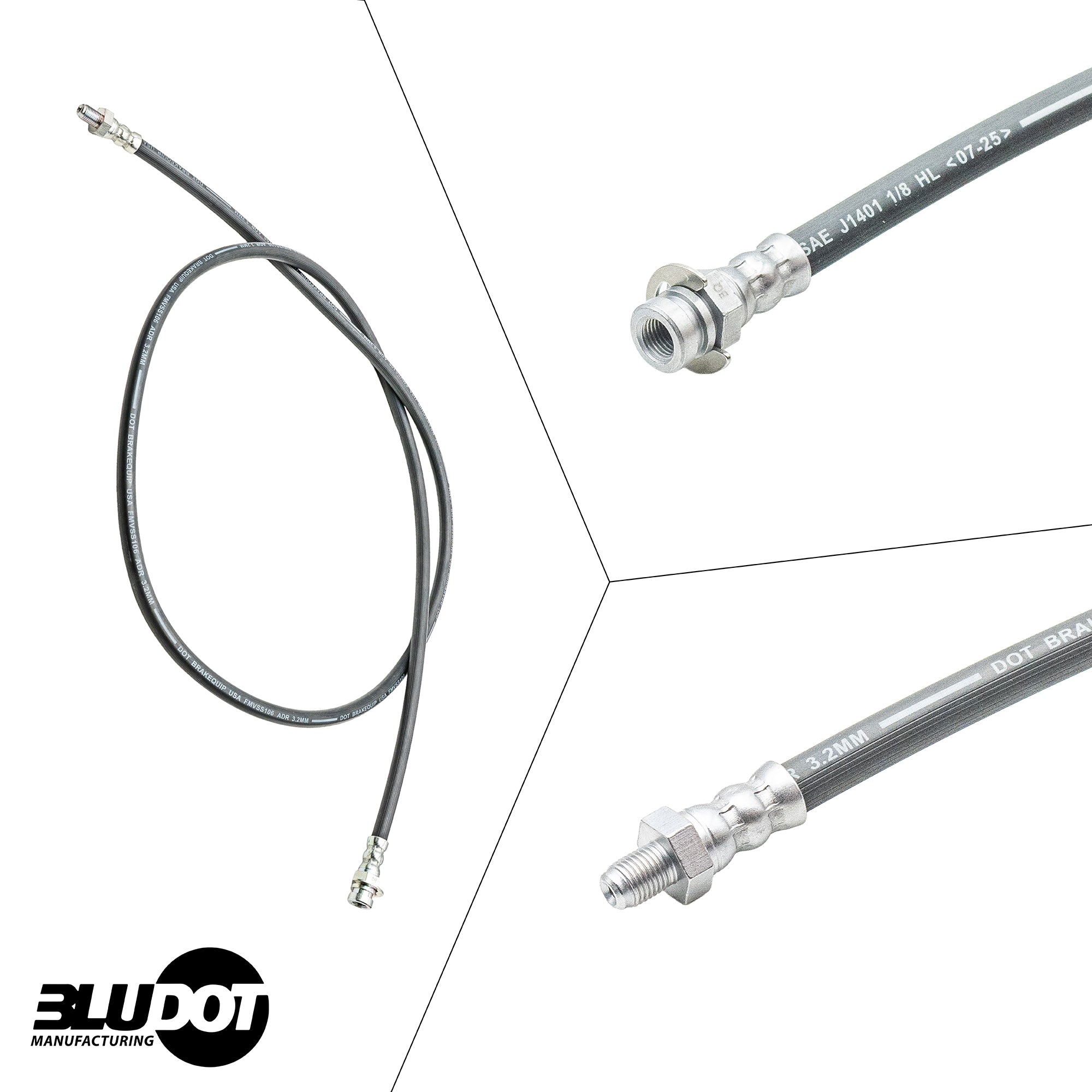 Bludot 64" Trailer Hydraulic Brake Hose - Male-to-Female