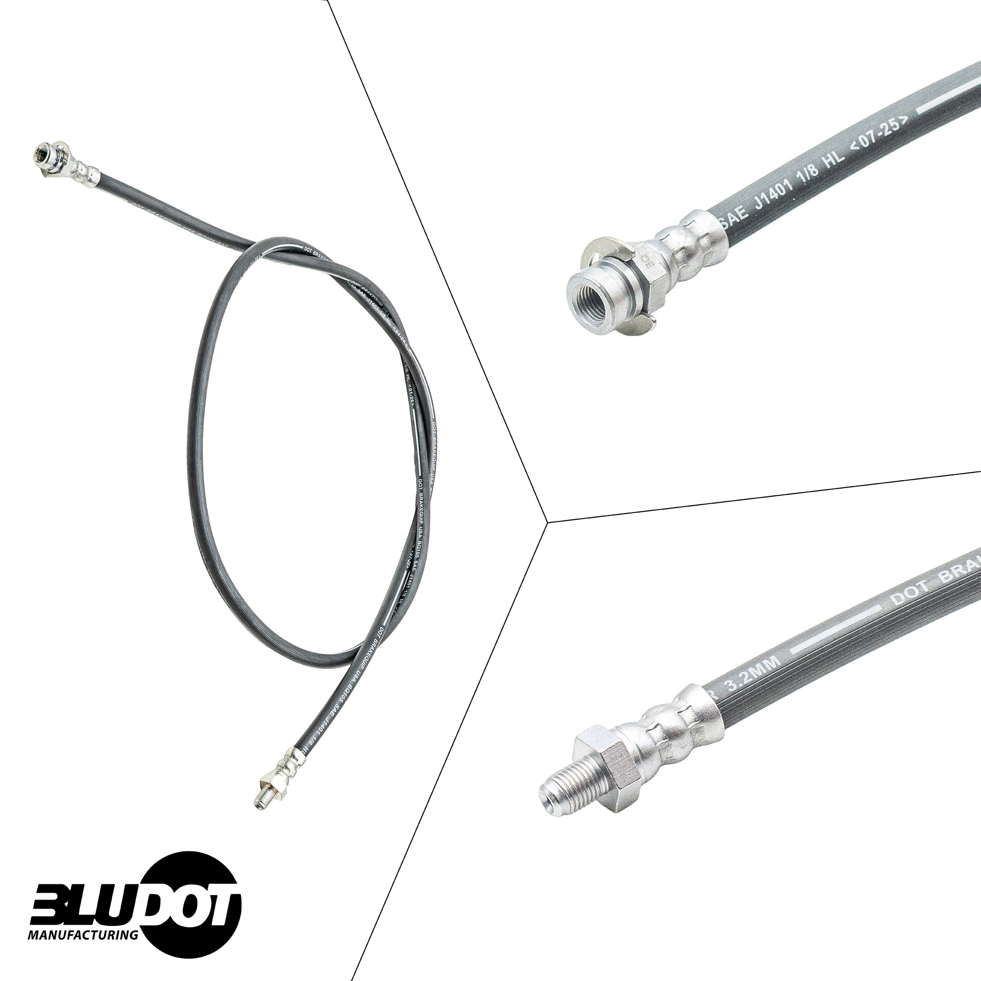 Bludot 68" Trailer Hydraulic Brake Hose - Male-to-Female
