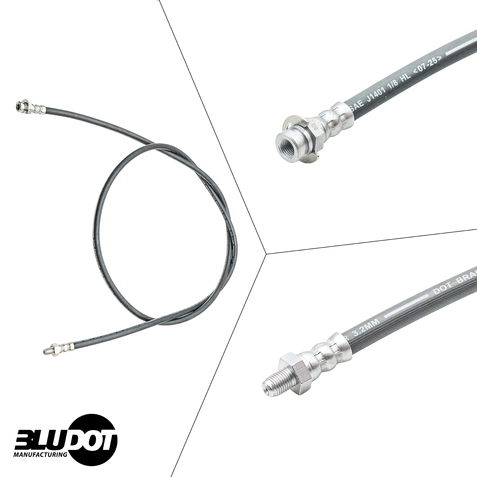 Bludot 75" Trailer Hydraulic Brake Hose - Male-to-Female