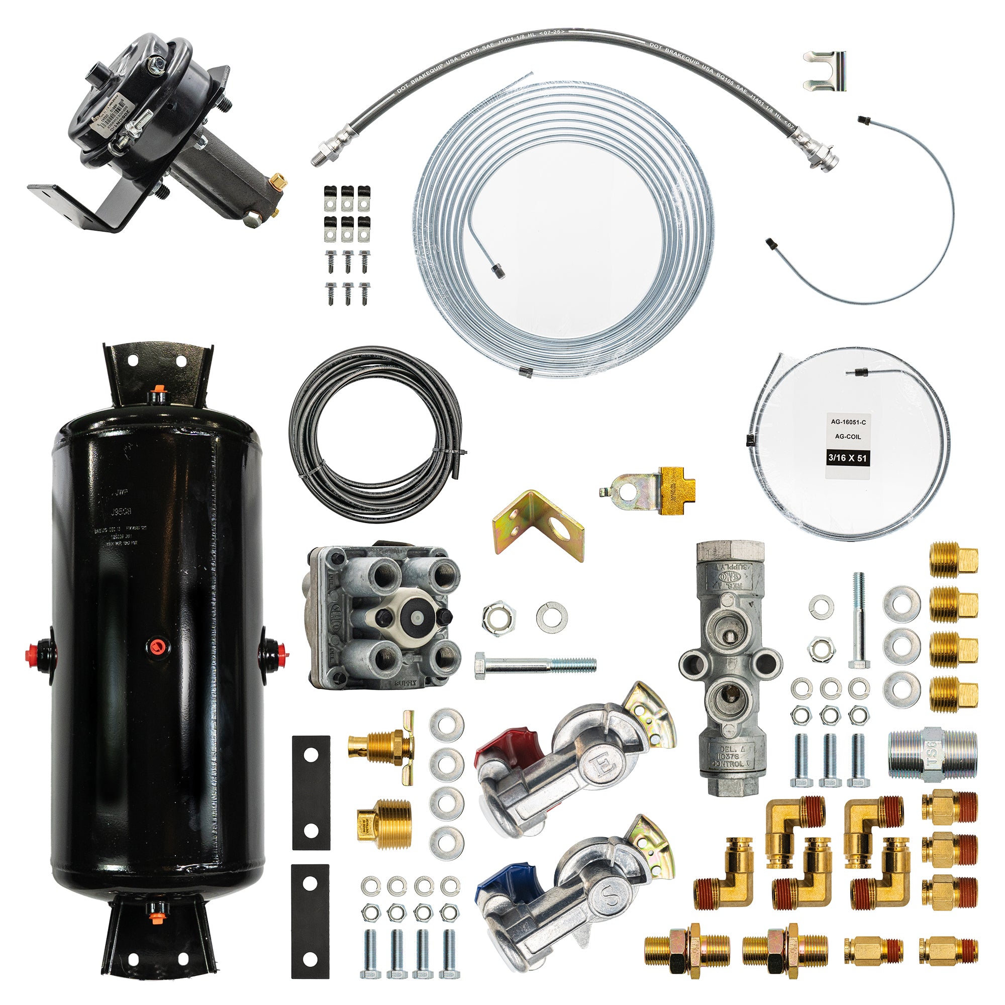 Bludot Air Over Hydraulic Brake Kit - Single Axle Trailer – Non-ABS