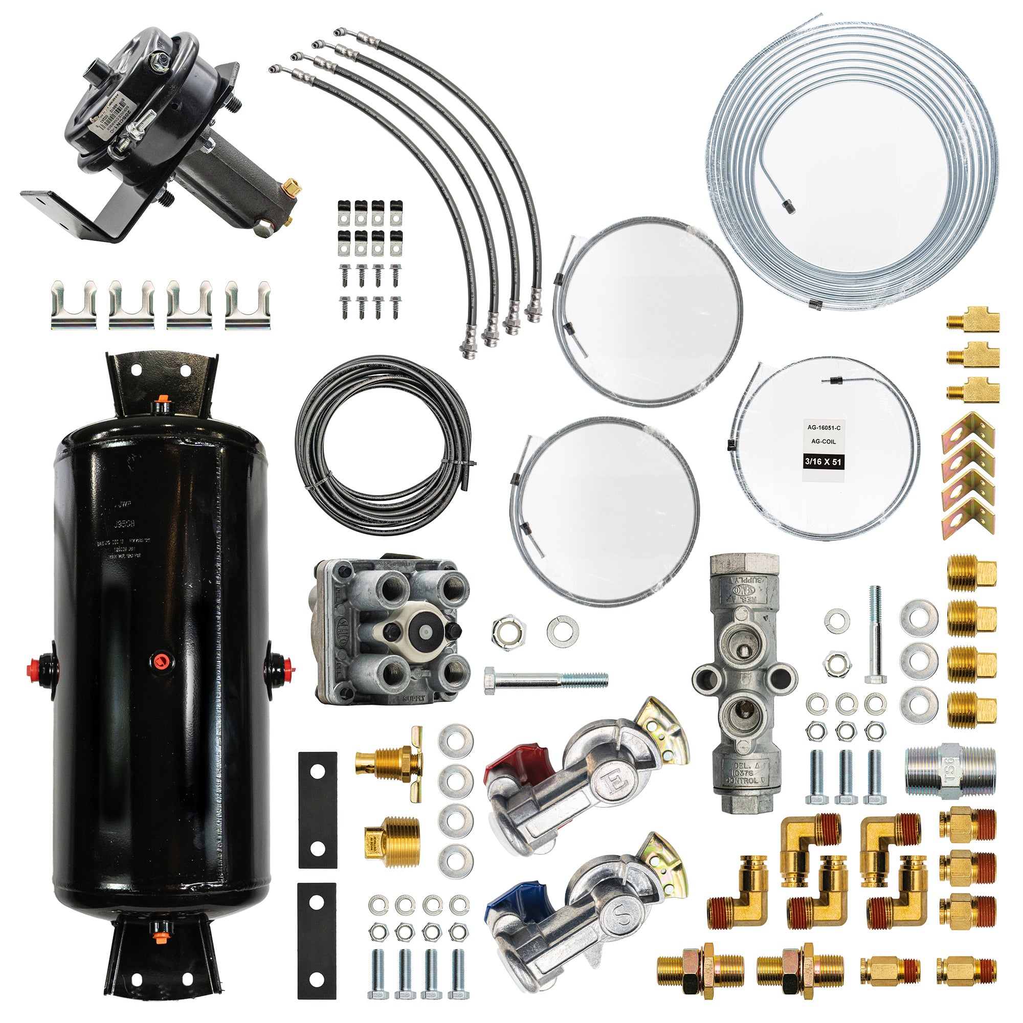 Bludot Air Over Hydraulic Brake Kit - Tandem Axle Trailer – Non-ABS