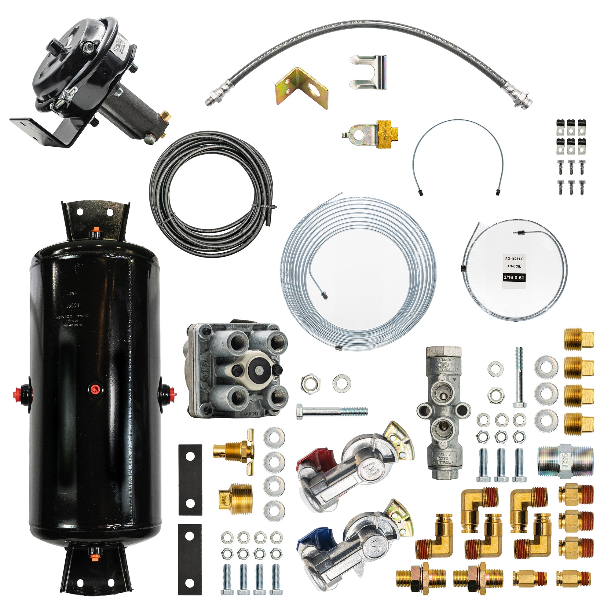 Bludot Air Over Hydraulic Brake Kit - Single Axle Trailer – Non-ABS – TH-1501