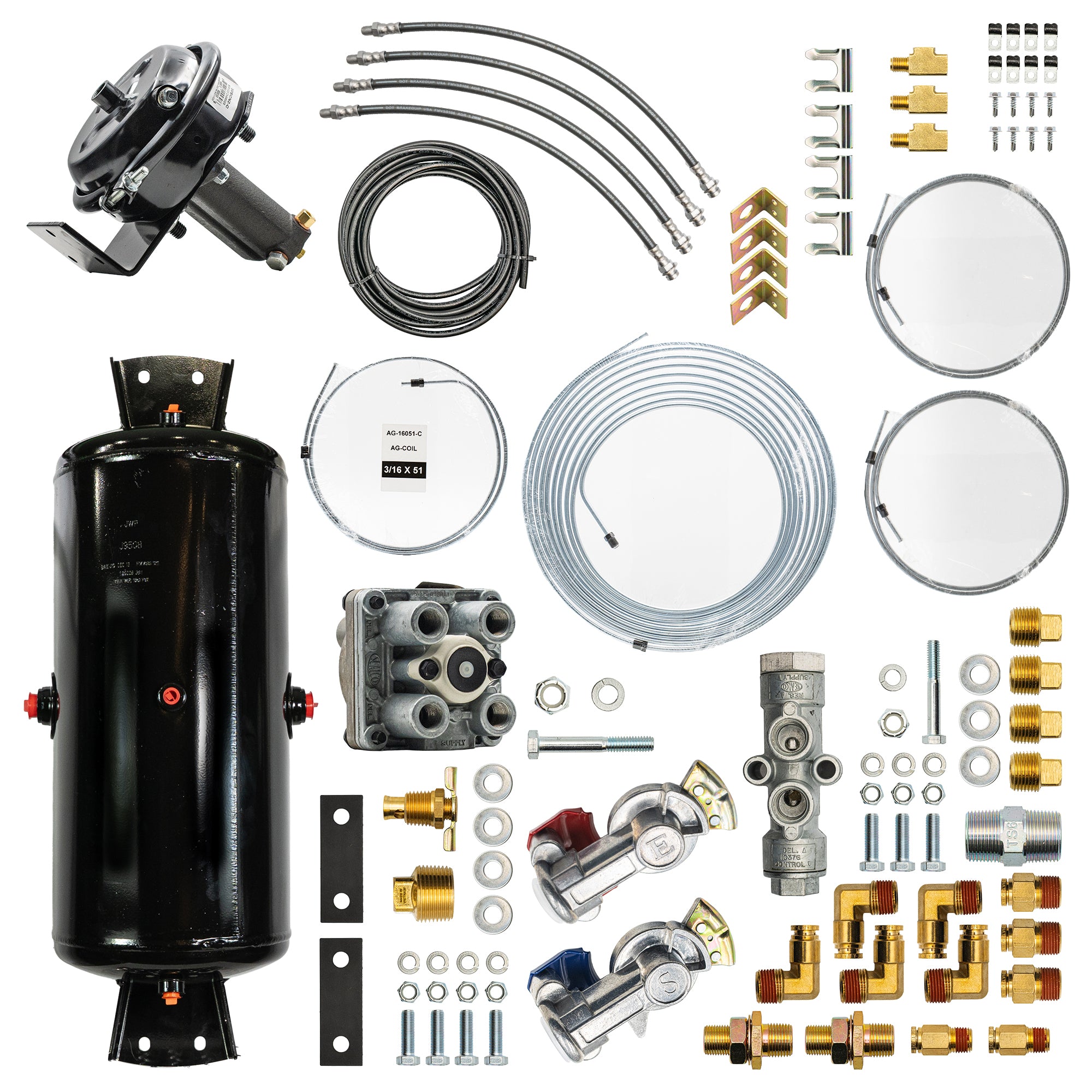 Bludot Air Over Hydraulic Brake Kit - Tandem Axle Trailer – Non-ABS – TH-1502