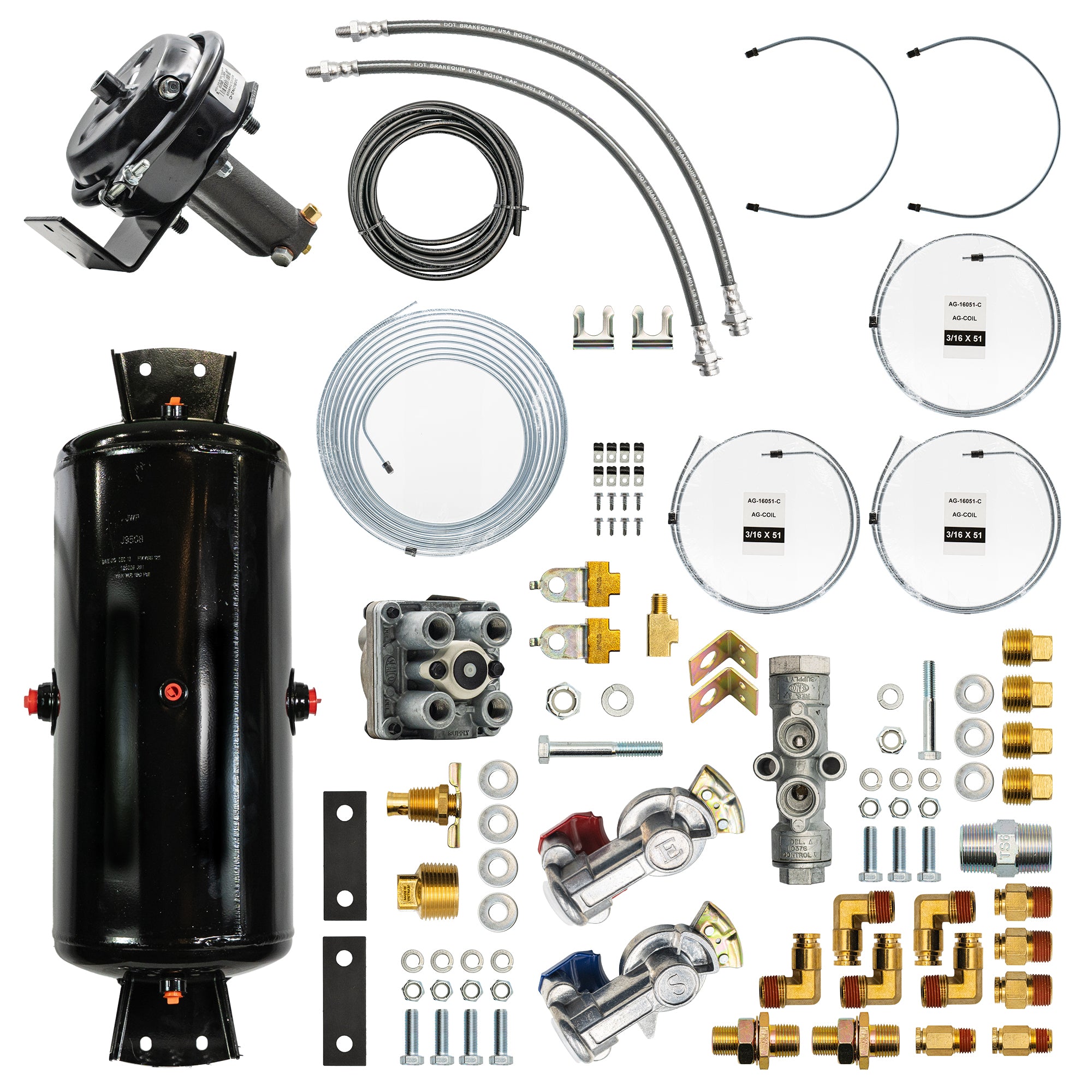 Bludot Air Over Hydraulic Brake Kit - Tandem Axle Trailer – Non-ABS – TH-1502