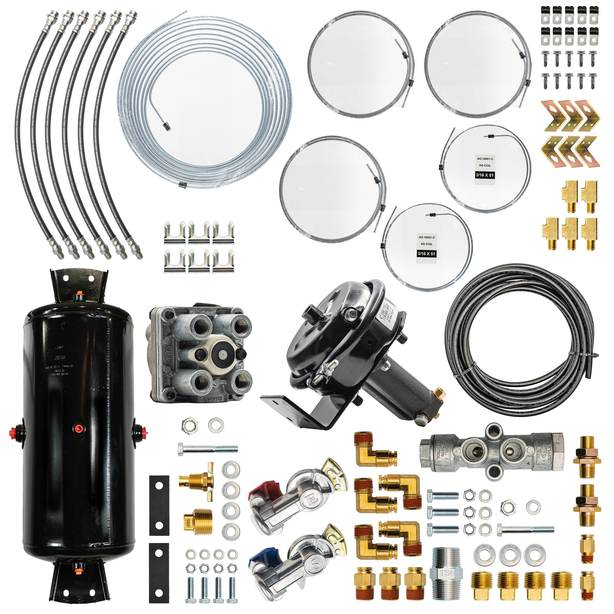 Bludot Air Over Hydraulic Brake Kit - Triple Axle Trailer – Non-ABS – TH-1503
