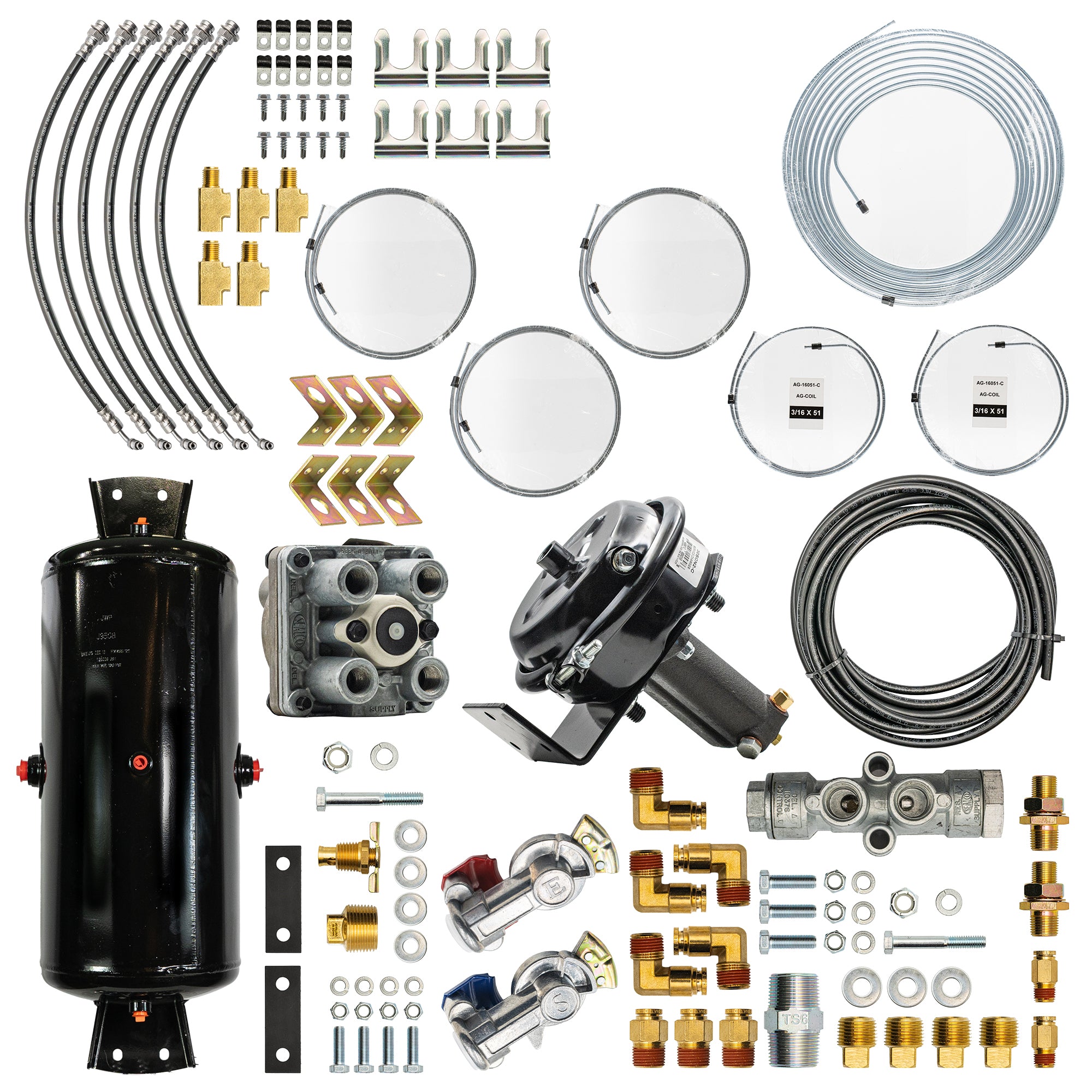 Bludot Air Over Hydraulic Brake Kit - Triple Axle Trailer – Non-ABS – TH-1503